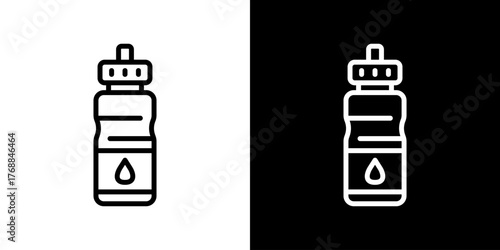 Water Bottle  Icon Set. Clean Line Design With Light And Dark Versions For Versatile Use. 