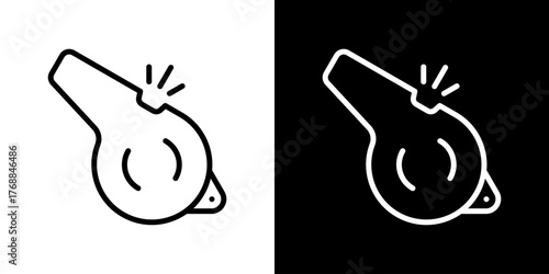 Whislte  Icon Set. Clean Line Design With Light And Dark Versions For Versatile Use. 