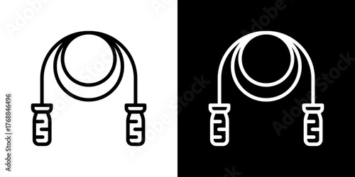 Jump Rope  Icon Set. Clean Line Design With Light And Dark Versions For Versatile Use. 