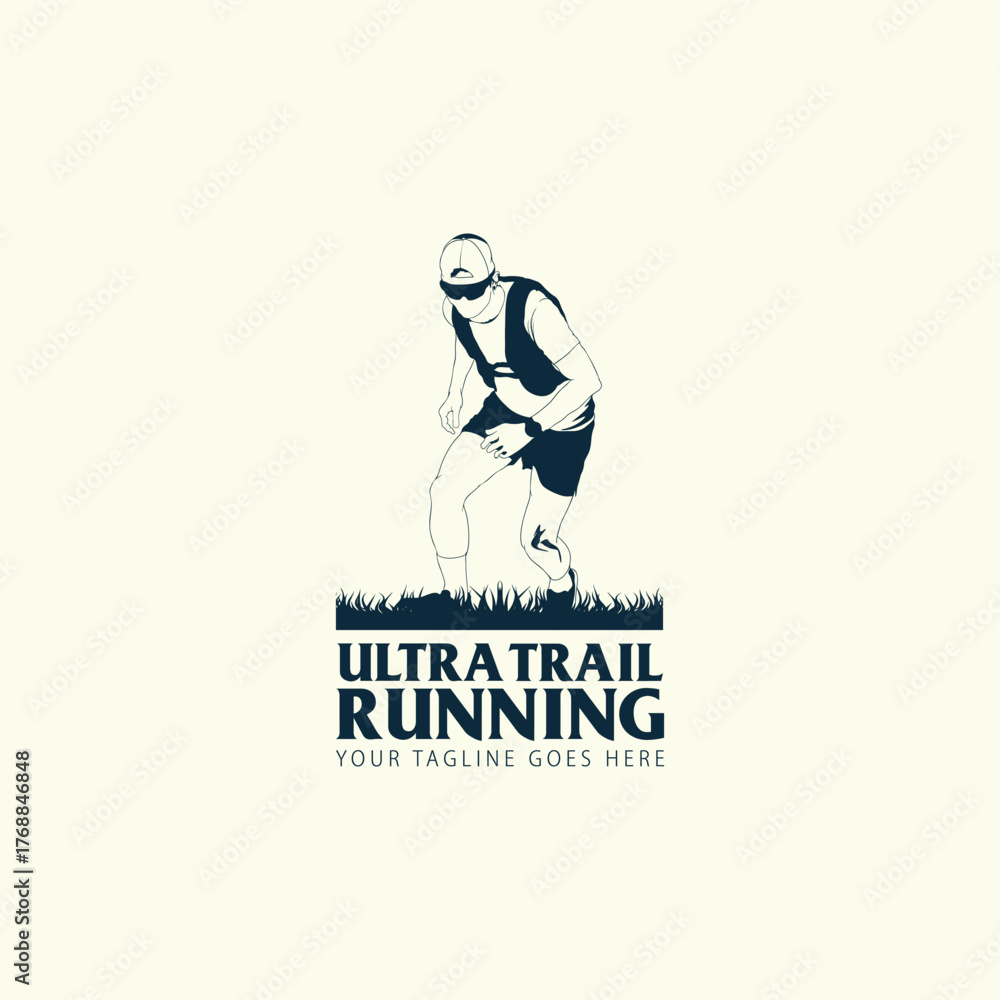 Fototapeta premium ultra trail run image for logo vector