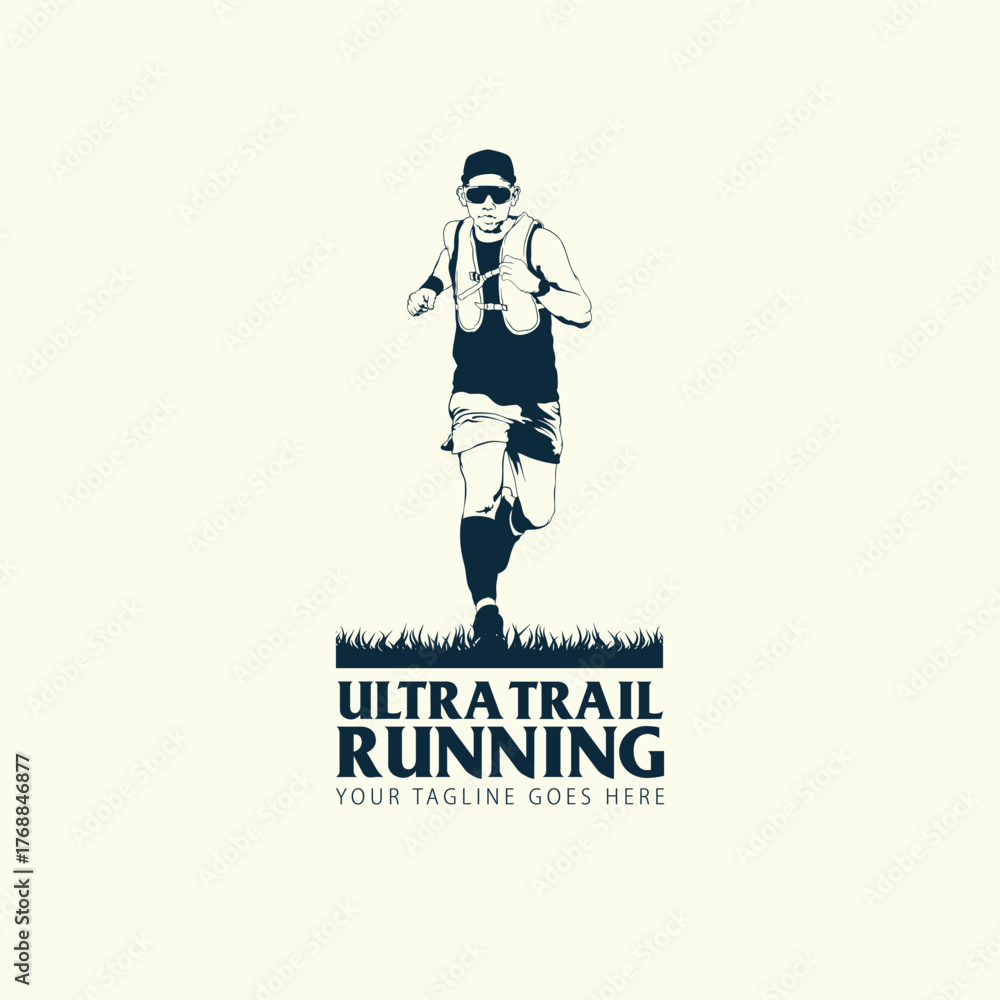 Fototapeta premium ultra trail run image for logo vector