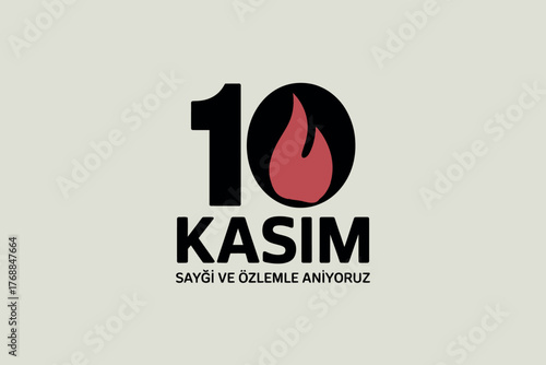 10 Kasım Commemoration Design for Turkish Remembrance Day
