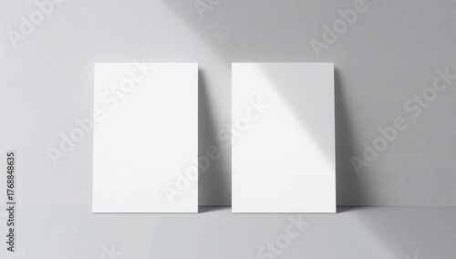 Wallpaper Mural Blank white 3d visiting card template 3d render illustration for mock up and design presentation. Torontodigital.ca