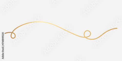 Elegant gold swirl design, hand drawn vector