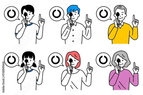 視力検査をする全年齢層　セット