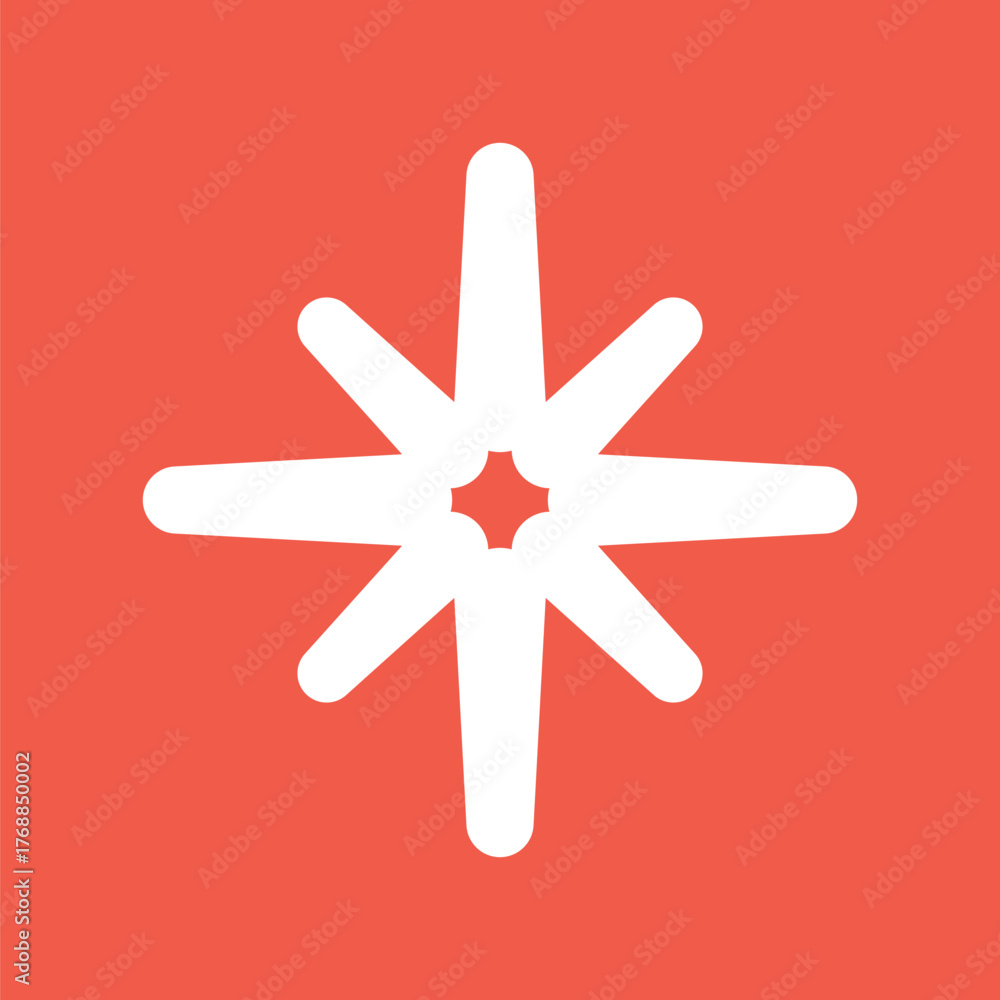 Fototapeta premium Off-white snowflake Christmas decorative geometric flat illustration vector