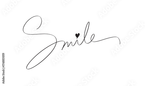 Smile text font calligraphy hand written lettering script black color object icon love heart shape smile happy face positive fun enjoy attractive dentist dental smiley pretty smile emotion smile teeth