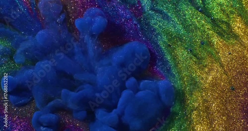 An abstract visual symphony of evolving gradients and saturated tones, reminiscent of cosmic nebulae or deep sea thermal vents, purely non representational.