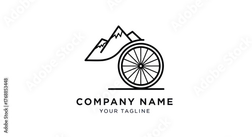 Mountain bike logo design representing adventure and outdoor activities for company branding.