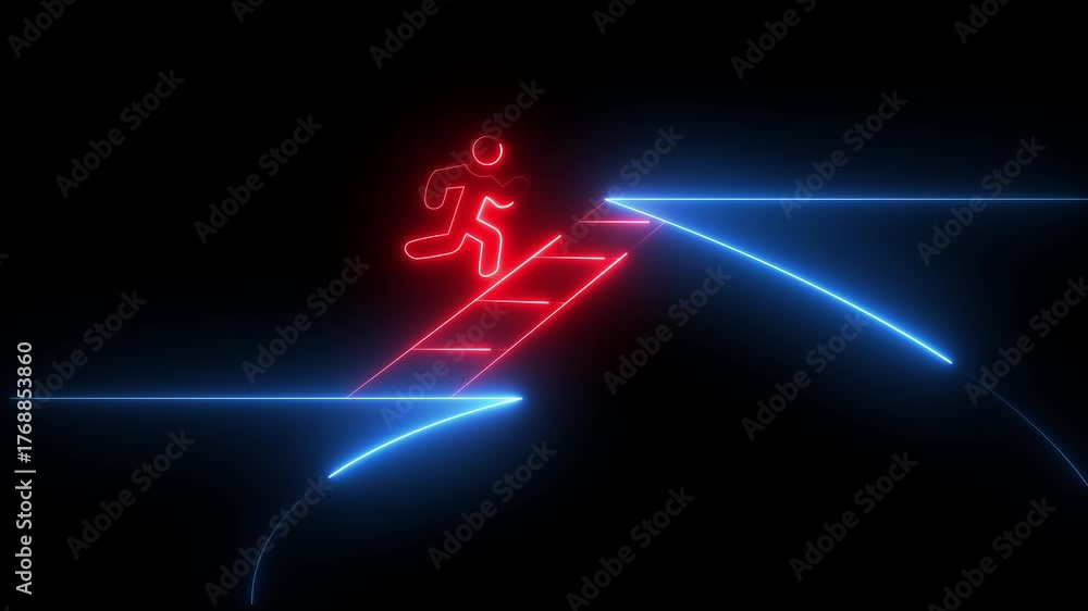 Progress From 2025 to 2026 New Year Concept, Year change concept New Year concept countdown on background happy new year 2026 neon text animation....