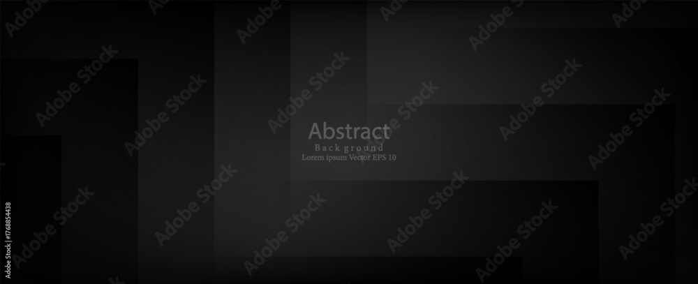 Fototapeta premium Black geometric rectangle pattern background. Luxury wallpaper. Futuristic Technology Concept