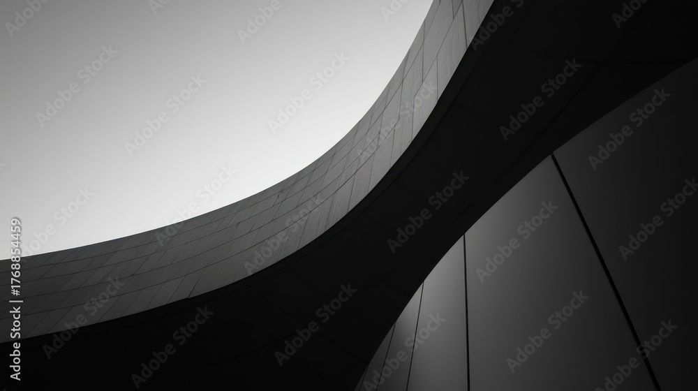 Obraz premium Billboard curve building architecture city.