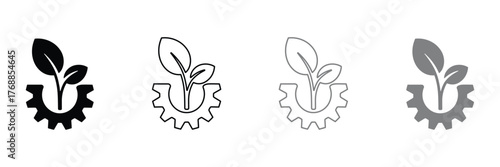 Sustainable technology growing innovation vector icons set,Ecology icon set.Environment,sustainability,nature, recycle,renewable energy; electric bike, eco-friendly, forest, wind power, green symbol.