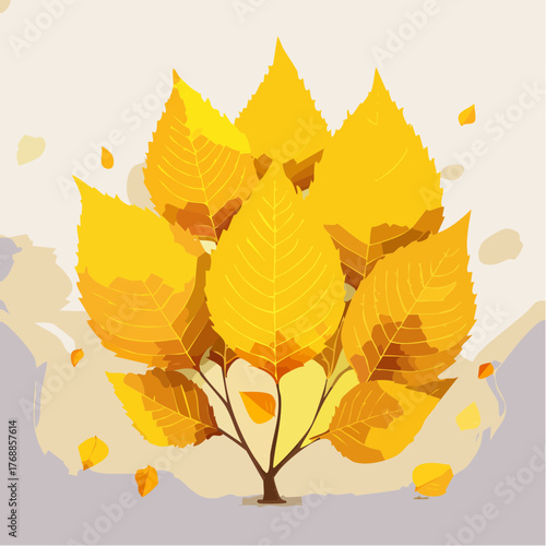 Autumn background with yellow leaves back to school vector illustration
3