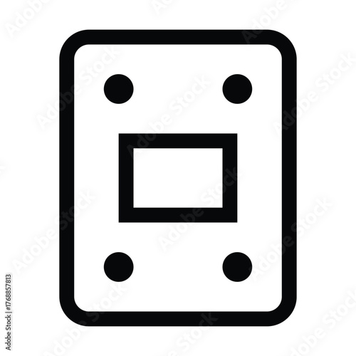 Outline SSD icon for solid state storage and fast data drive.