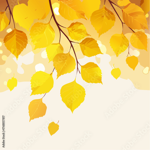Autumn background with yellow leaves back to school vector illustration
1