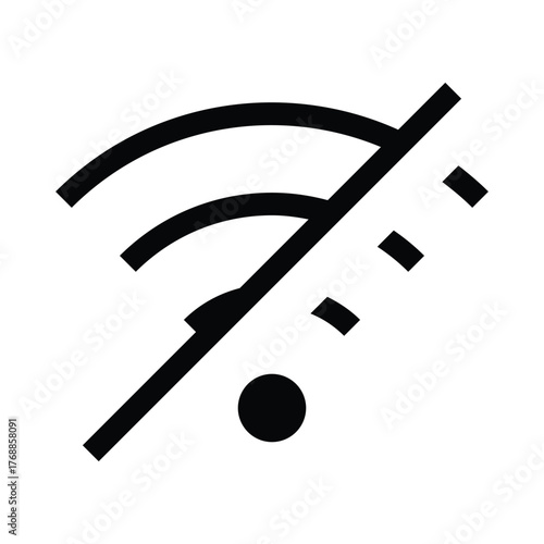 Outline WiFi off icon for internet disconnected or signal error.