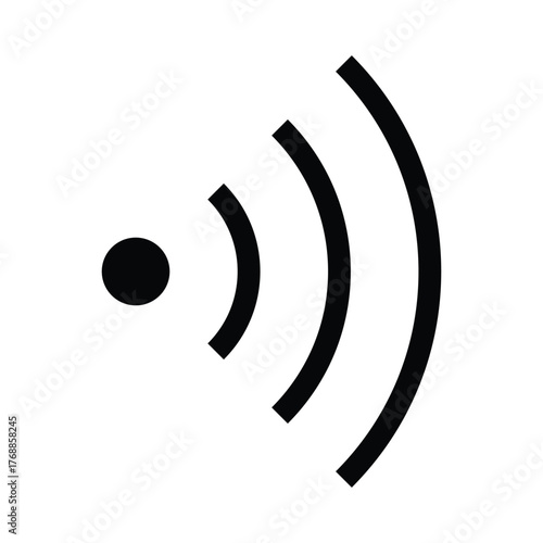 Outline NFC icon for wireless tap and contact-less payment.