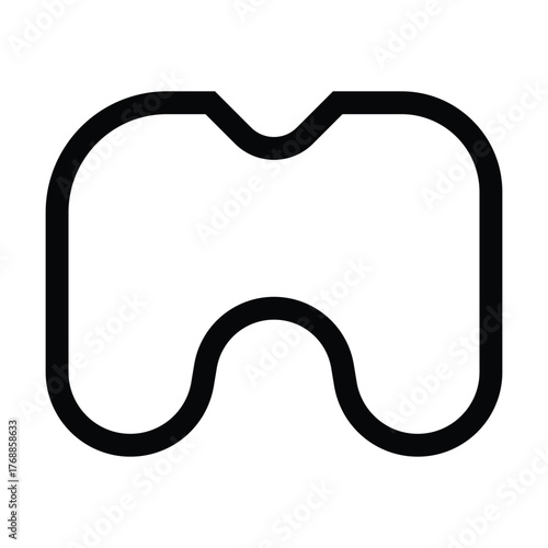 Outline game console icon for play, gaming, and entertainment.