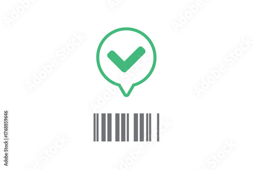 バーコード決済のアイコンとチェックマーク