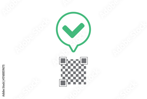QRコードとチェックマーク