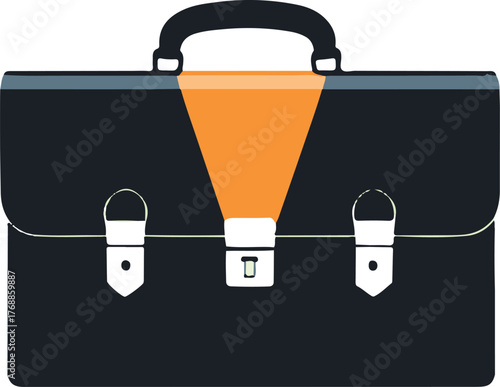 Briefcase with spotlight effect business concept isolated on transparent background