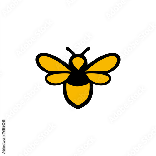 Print bee character logo design for your brand and company identity