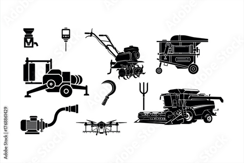 Agricultural Machinery Icons