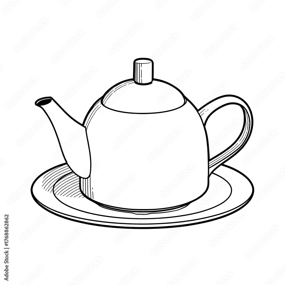 Fototapeta premium Teapot coloring page