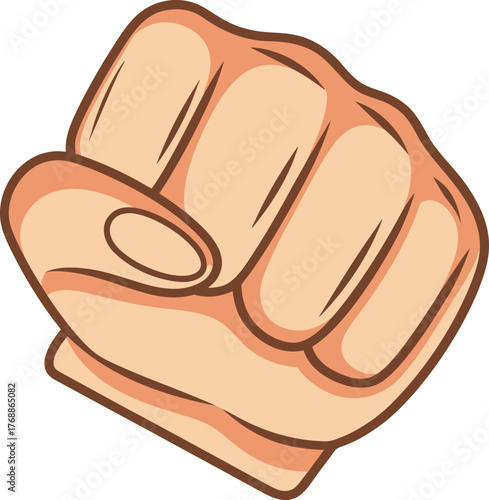 Fist punch gesture expressing power strength determination solidarity and support vector