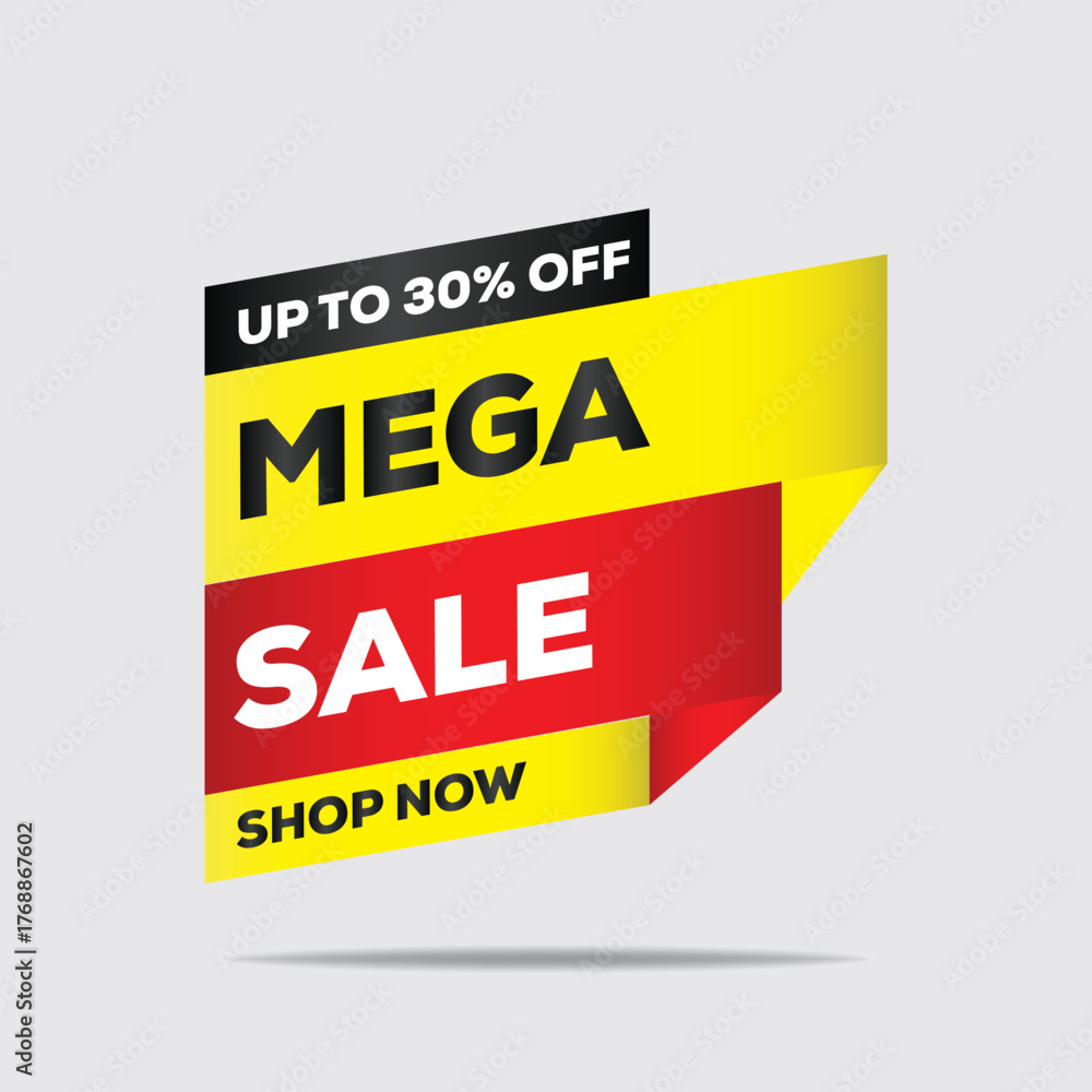 Fototapeta premium Sale Tags & Discount Badges Collection – Special Offer, Big Sale, Mega Sale, 30% Off Labels | Vector Illustration