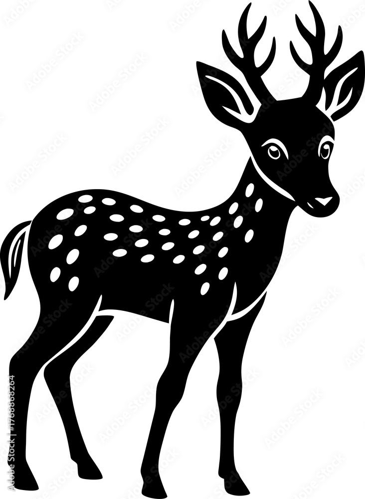 Obraz premium Deer silhouette vector illustration