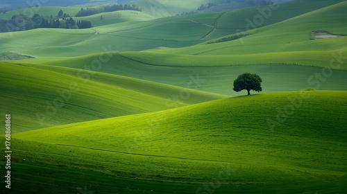 Fototapeta Naklejka Na Ścianę i Meble -  landscape with green grass 