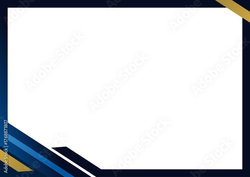 modern blue navy and golden border frame certificate design