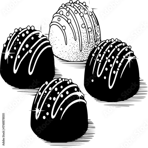 Vector illustration of chocolate Easter eggs set