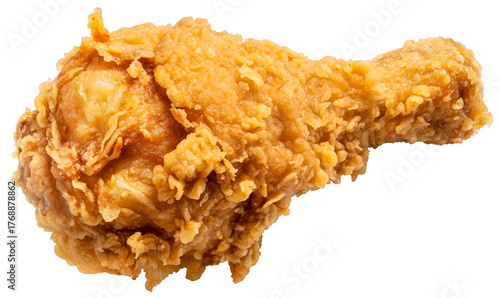 Drumstick Fried chicken isolated on white background, Fried chicken leg PNG file.