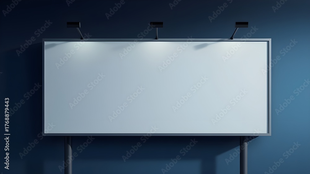 Obraz premium A blank, illuminated billboard mockup