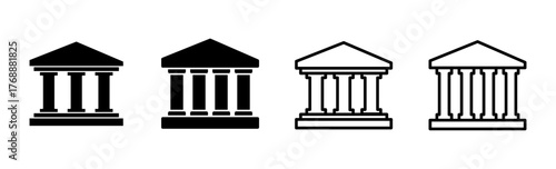 Bank icon set. bank vector icon, museum, university