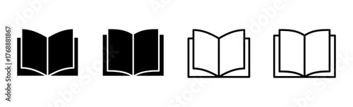 Book icon set. open book icon vector. ebook icon