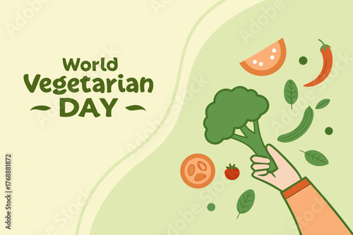 Vector art of world vegetarian day celebrated with a vibrant illustration of a bowl overflowing with fresh vegetables and healthy ingredients