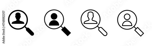 Hiring icon set. Search job vacancy icon. Human resources concept. Recruitment