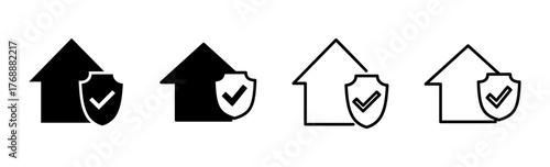 House insurance icon set. house protection icon.
