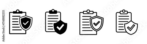 Insurance icon set. insurance symbol vector