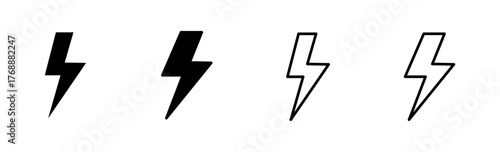Lightning icon set. electric icon vector. power icon. energy sign