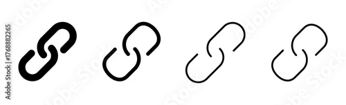 Link icon set. Hyperlink chain symbol.