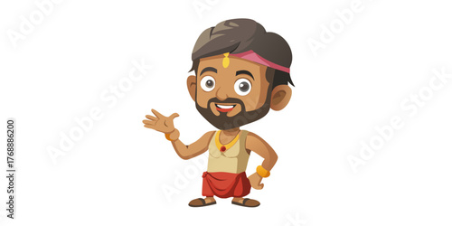 Indian man cartoon character. moral stories for the best cartoon character. the character best for your animation videos

