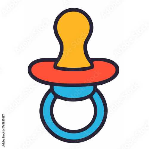 Baby Pacifier Vector Cute Flat Pastel Illustration