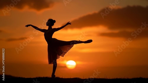 Wallpaper Mural Dancer Silhouette Sunset Dance/ダンサーシルエット夕日ダンス7 Torontodigital.ca