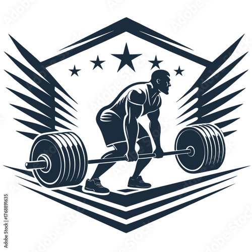 Male Bodybuilder Performing Deadlift – Bold Sports Vector