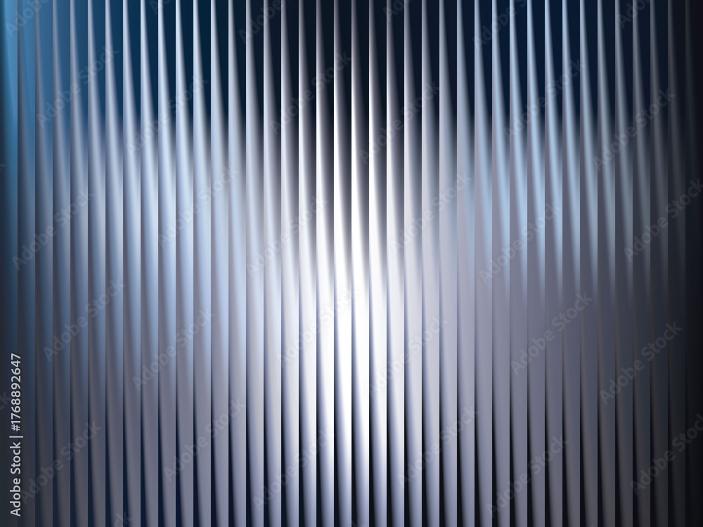Obraz premium Metallic Blue Vertical Striped Background with Gradient Effect